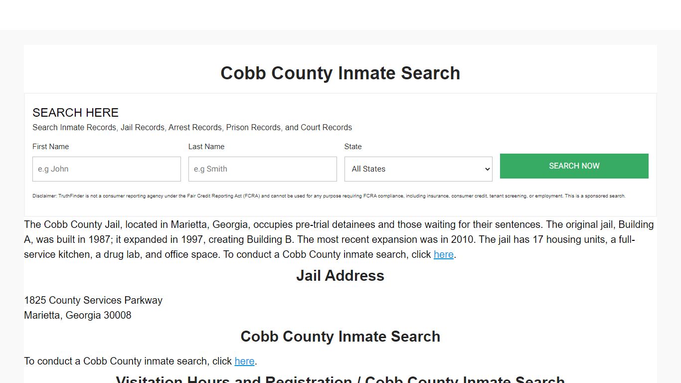 Cobb County Inmate Search